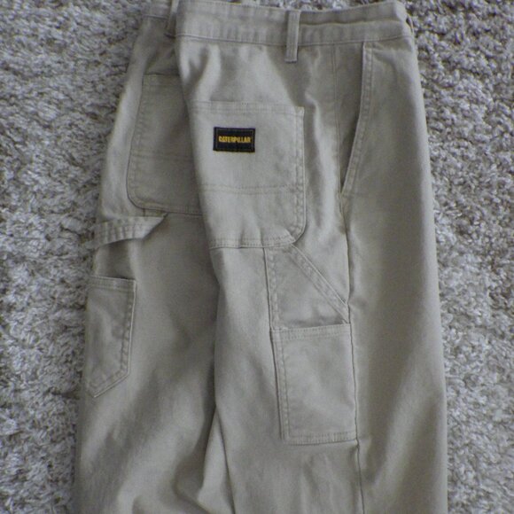 Caterpillar Women's Utility Workwear Jeans Pant Beige Stretch Straight Leg Sz 8 - Picture 5 of 14